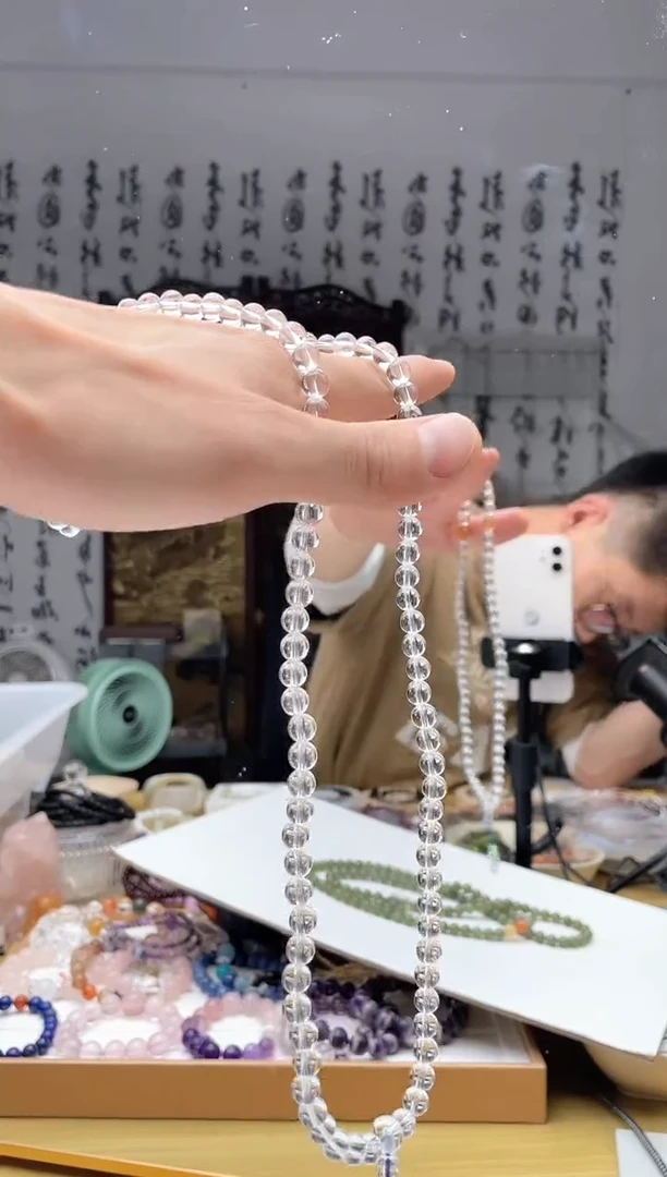 水晶手串未镶嵌白水晶108颗