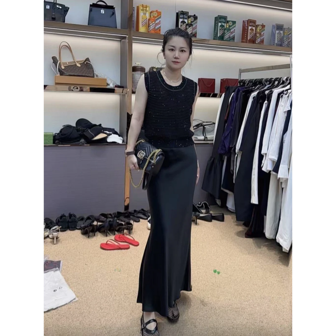【GELINA】"优雅永恒’‘系列重磅醋酸高级感缎面中长款半身裙21019