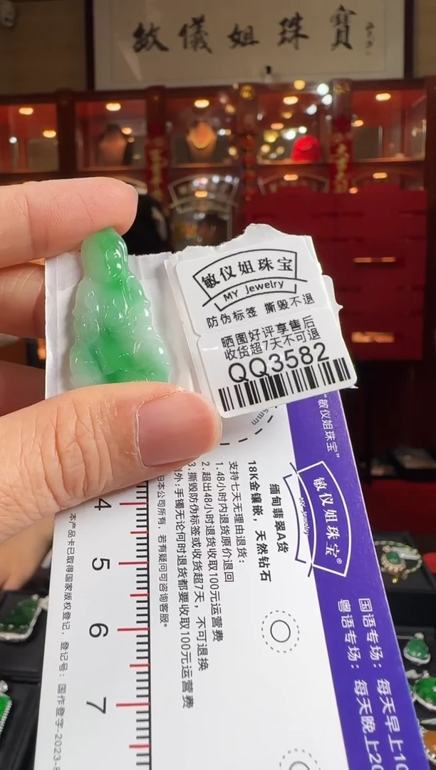 翡翠未镶嵌颈饰QQ3582冰绿观音（镶嵌用）