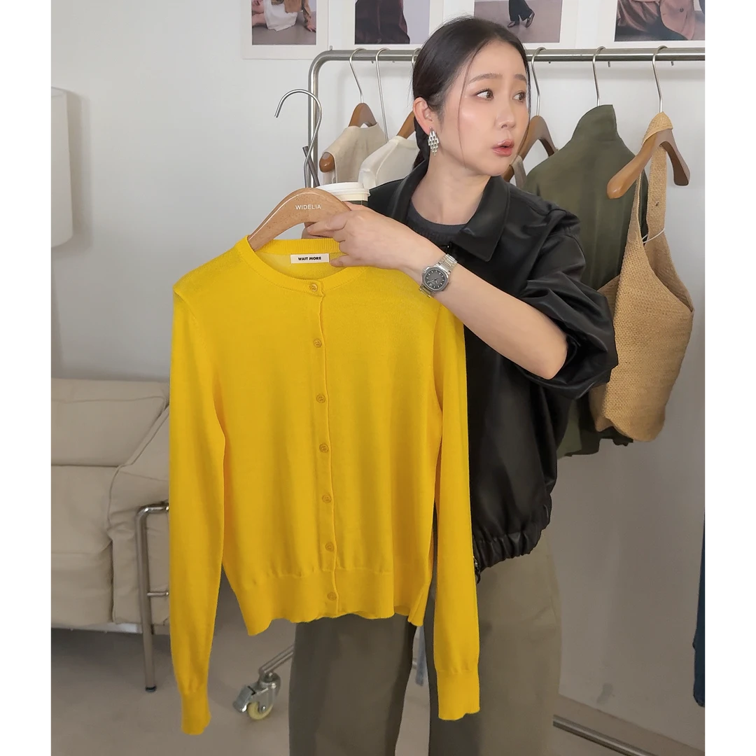 widelia春季BW011针织衫Miu系百搭显瘦小衫女长袖修身针织开衫