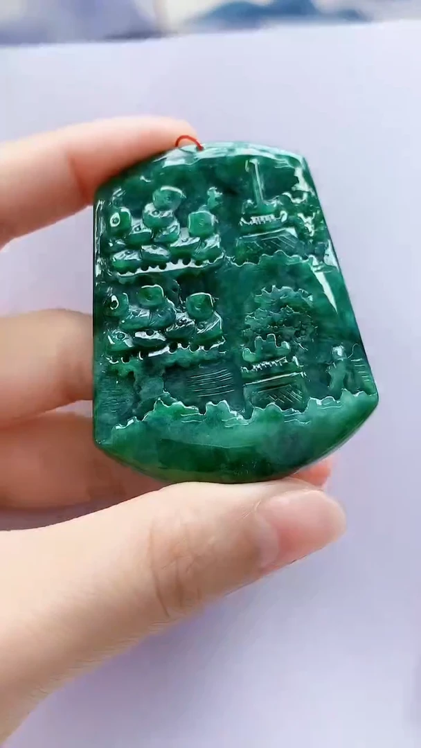 未镶嵌定制翡翠4852lr-毛货挂件54