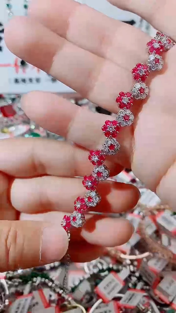 未镶嵌手链红宝石红宝石手链