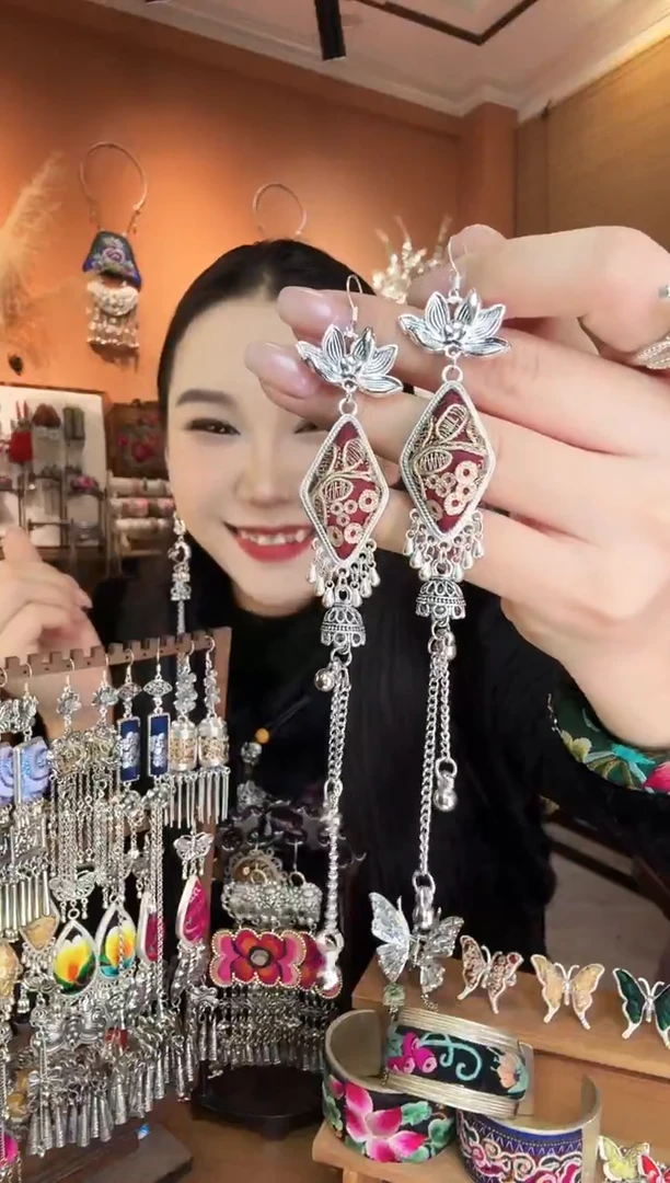 刺绣纯手工民族风耳环