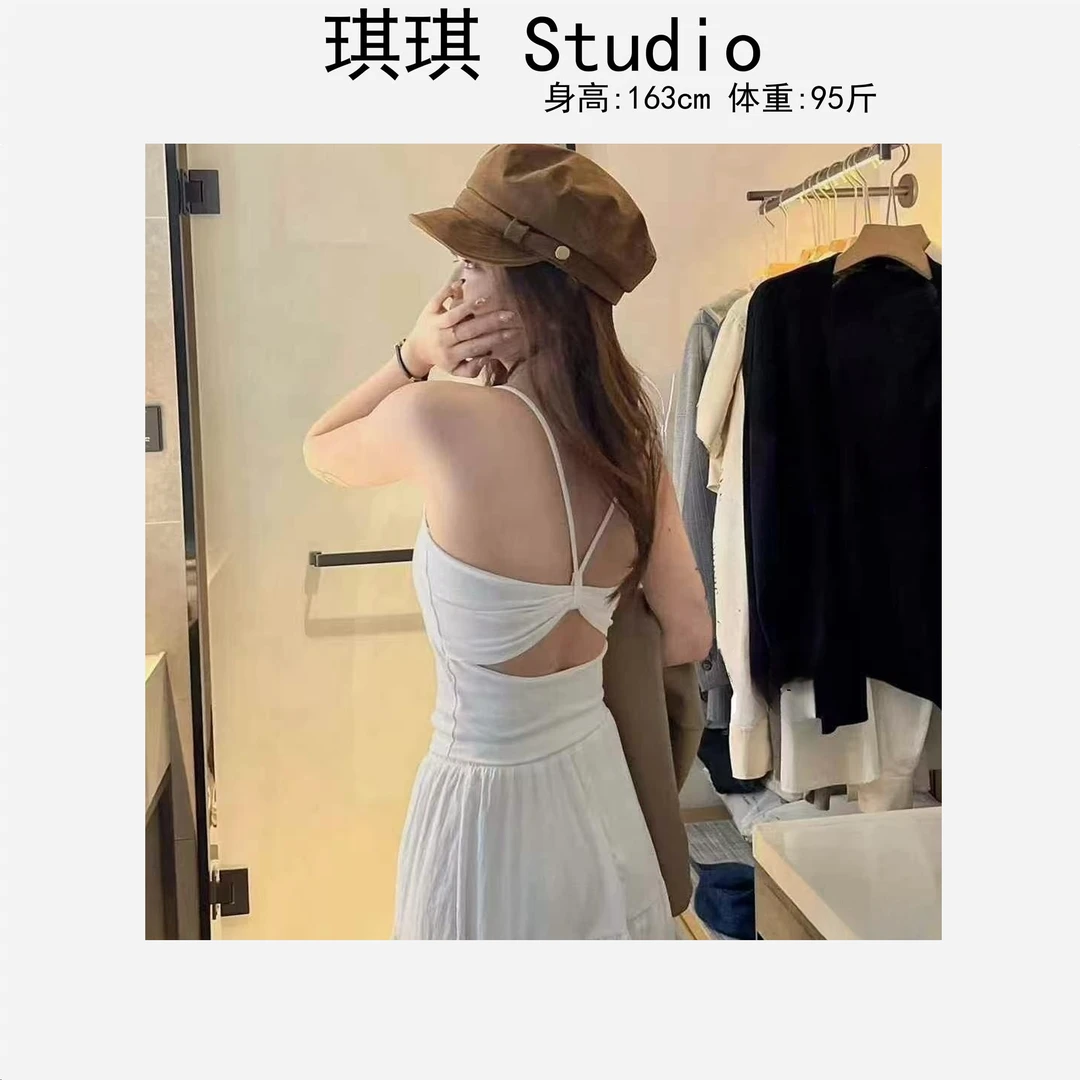 早春新款重工设计背后蝴蝶结轻奢高级辣妹性感露背款背心8581-M