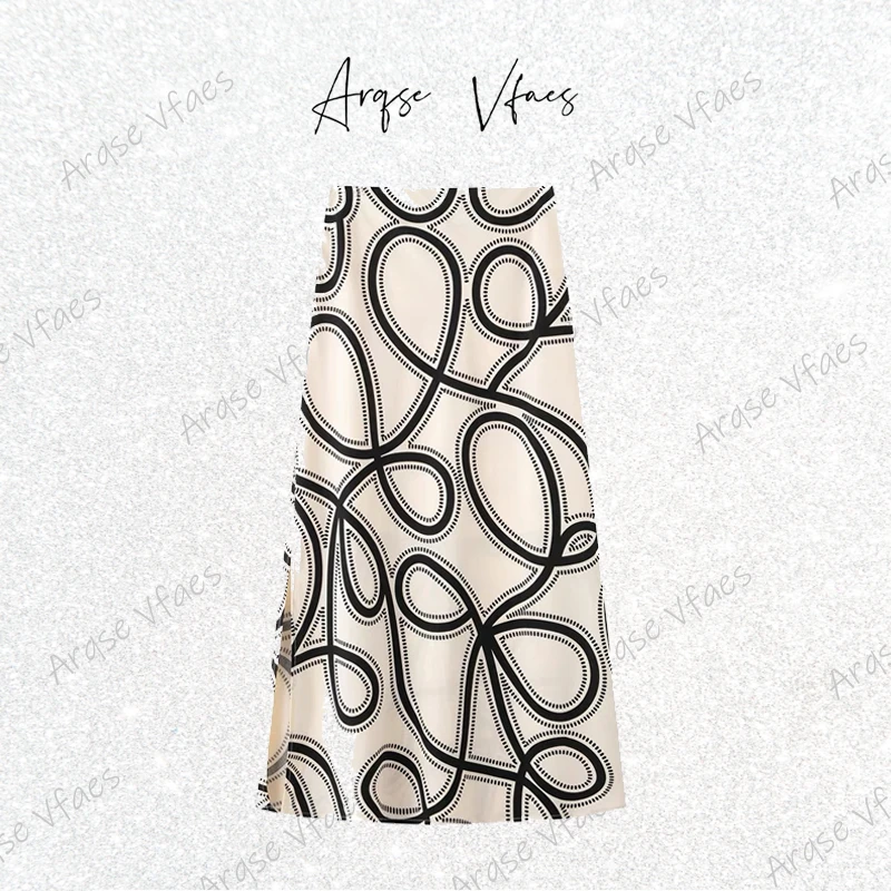 [ARQSEVFAES正品]—2025夏新款条纹拉链A字裙半身裙裙子Y721891