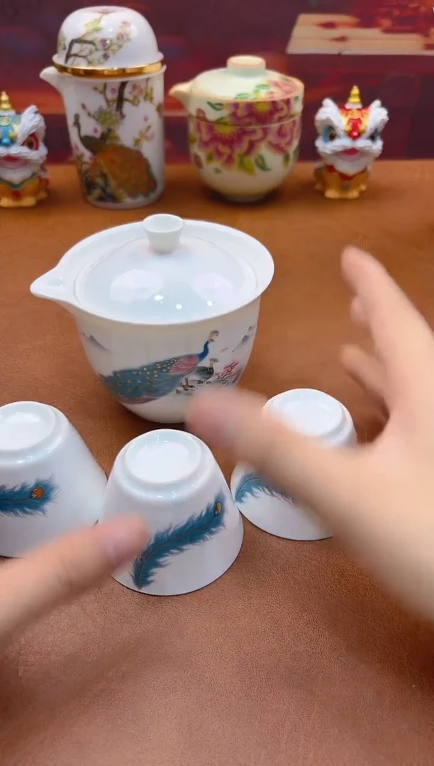 陶瓷茶具摆件旅行套组