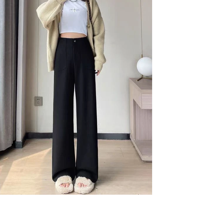 10305款窄版直筒牛仔裤高腰显瘦小众垂感百搭休闲长裤