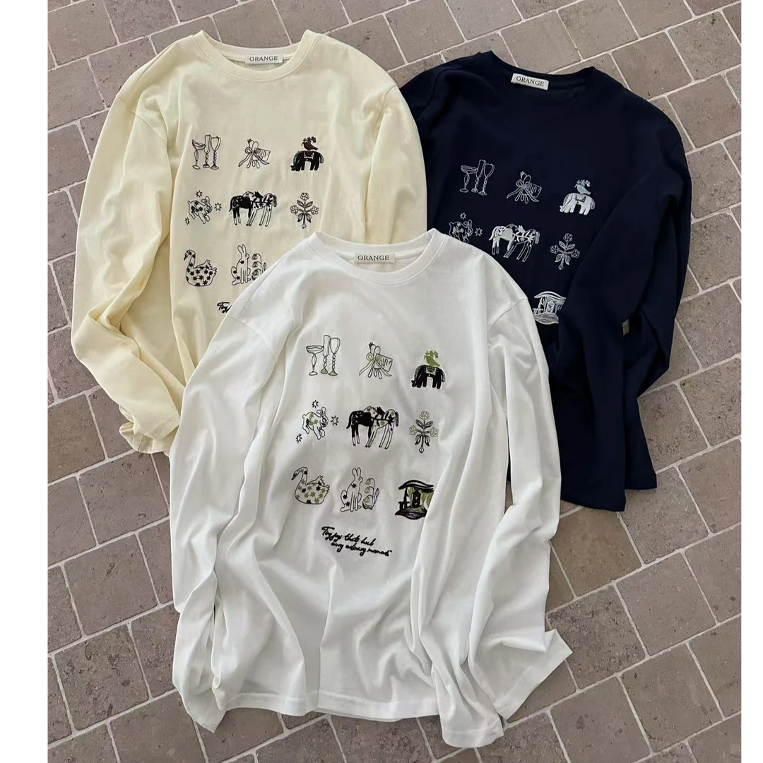 十三行Orange-夏季福秒涂鸦九宫格圆领短袖T恤#80521