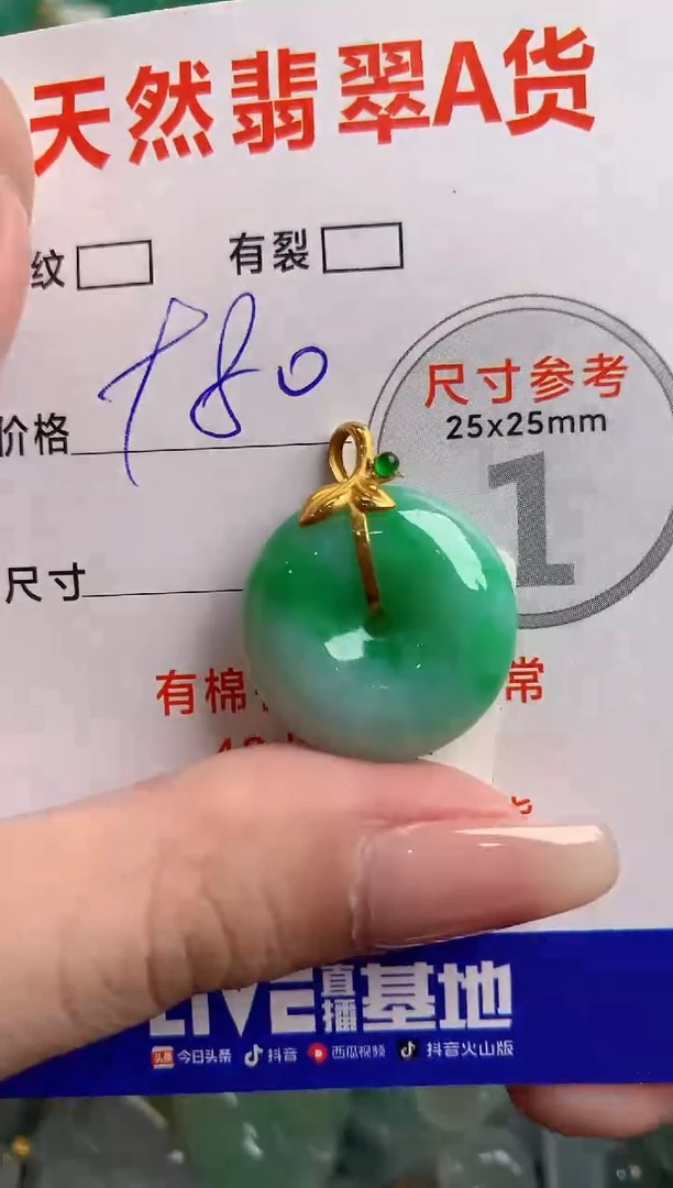 翡翠18K金镶嵌颈饰0413597436