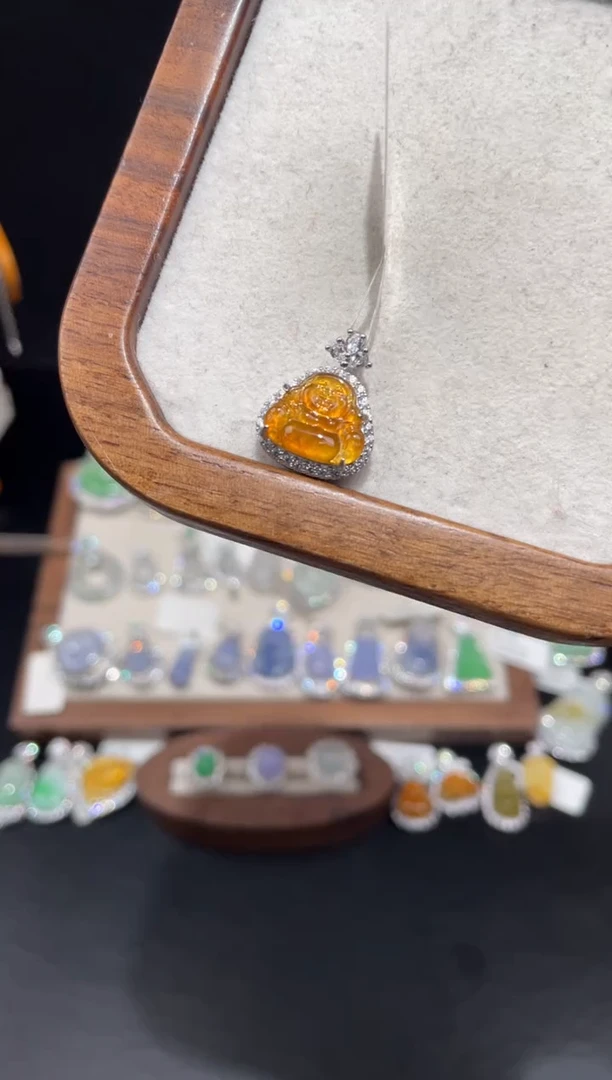 吊坠(不含链)银S925镶嵌翡翠吊坠