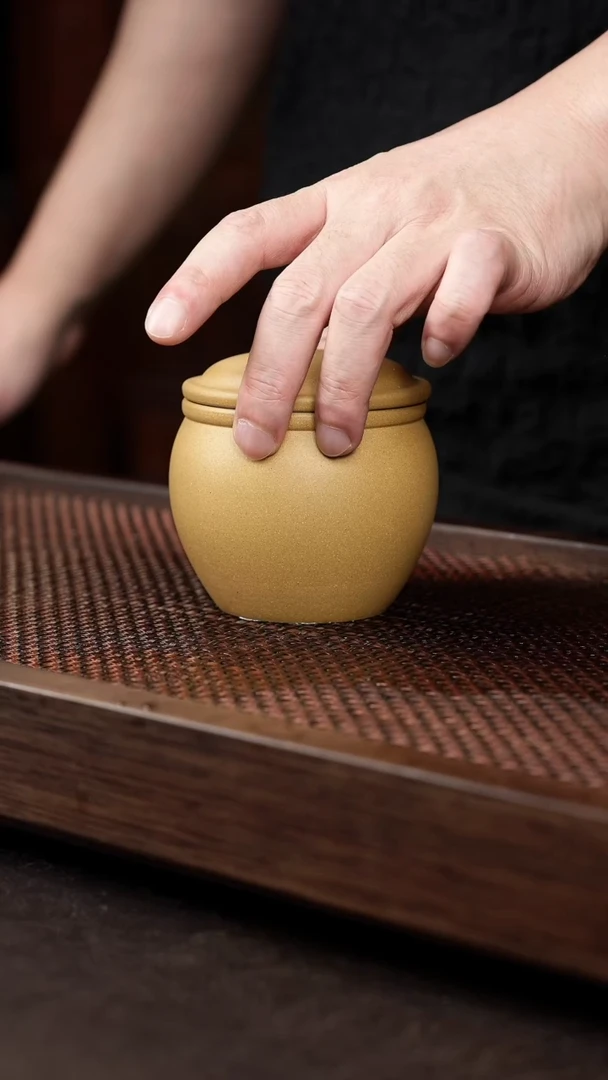 茶壶紫砂黄金段小茶叶罐