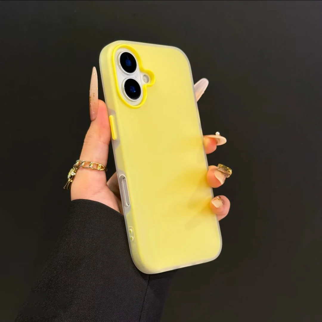 奥菲顿黄色肤感果冻壳适用iPhone16二合一苹果华为vivo小米15oppo