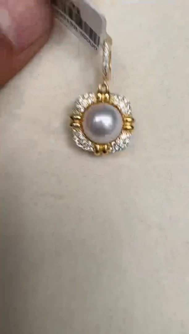 颈饰银S925镶嵌海水珍珠吊坠