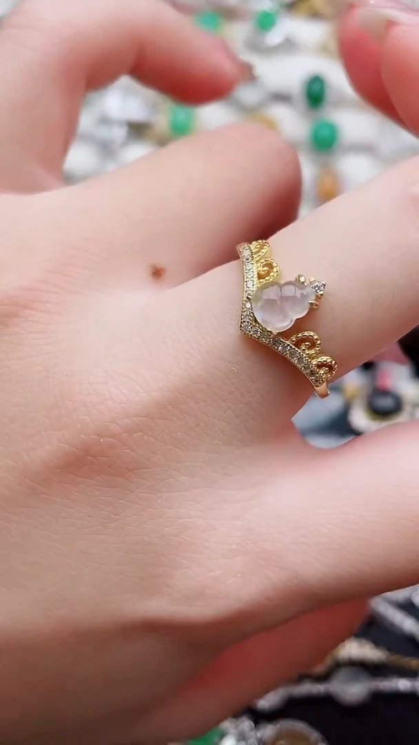 银S925镶嵌戒指翡翠7