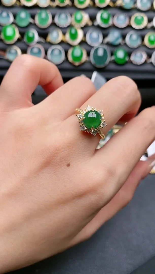 【闪购商品】翡翠戒指银S925镶嵌1111111