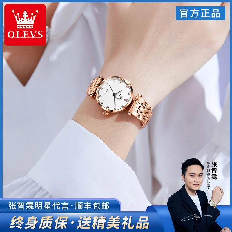 2025新款女表时尚气质轻奢风百搭小众品牌正品防水女士石英表十大