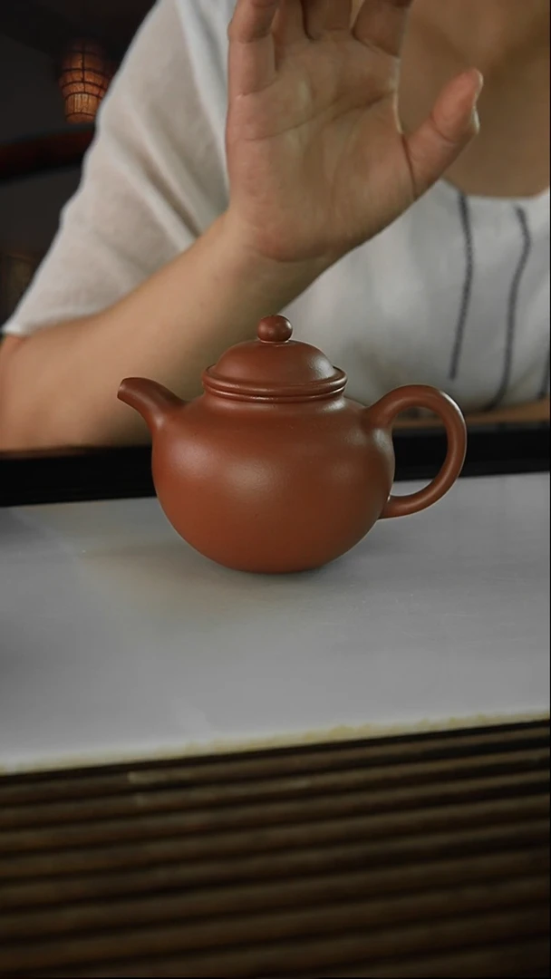 茶壶紫砂徐****雅朱泥掇球220毫升微瑕