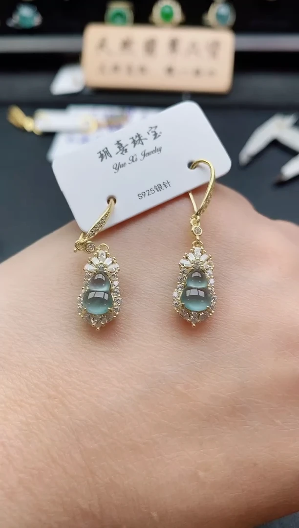 银S925镶嵌戒指翡翠1