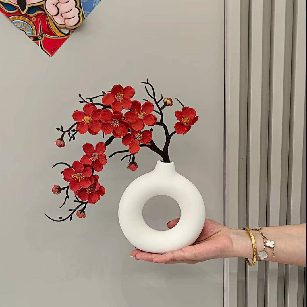 3D立体梅花仿真花假花摆件简约创意风家居装饰品可插花