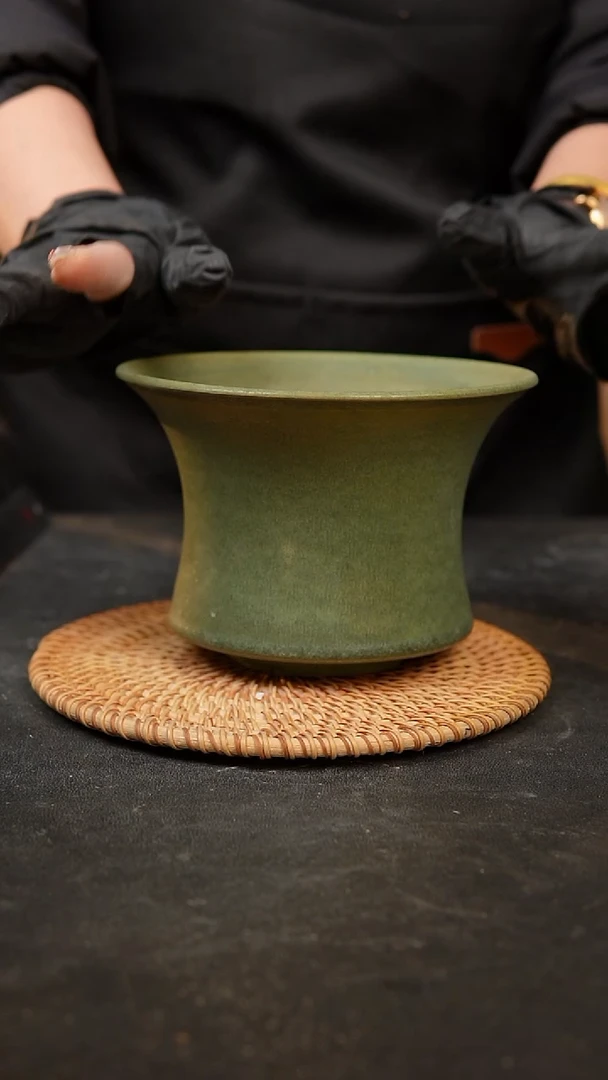 【闪购商品】瓷片泥泥手工花盆口15高11