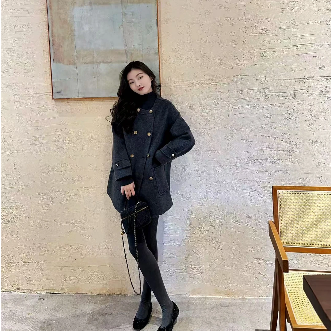 【Caya】羊毛大衣2025秋冬新款洋气韩版复古斗篷款毛呢外套女