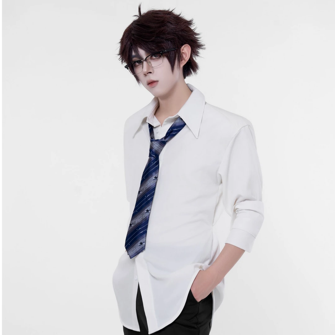 末日小豆子垫肩衬衫～cos成男双开门宽肩窄腰百搭禁欲高级感衬衣