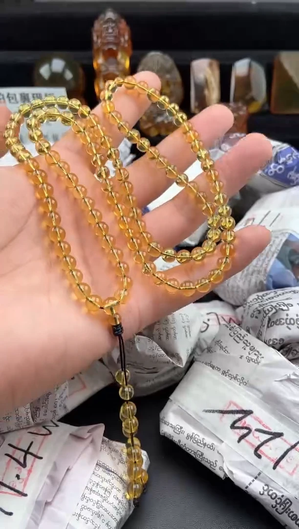 【闪购商品】琥珀手链未镶嵌蓝珀108多圈项链