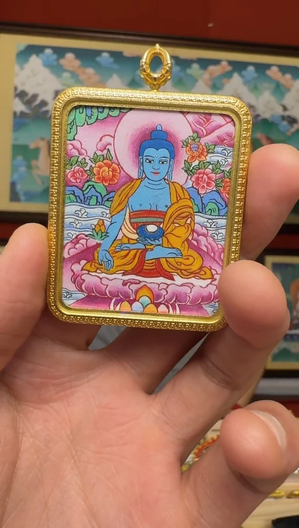 吊坠紫唐药师-热贡元旦唐卡画院 娜娜