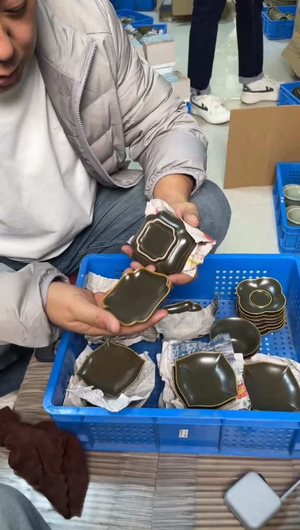 陶瓷茶叶末釉杯垫 样式随机发