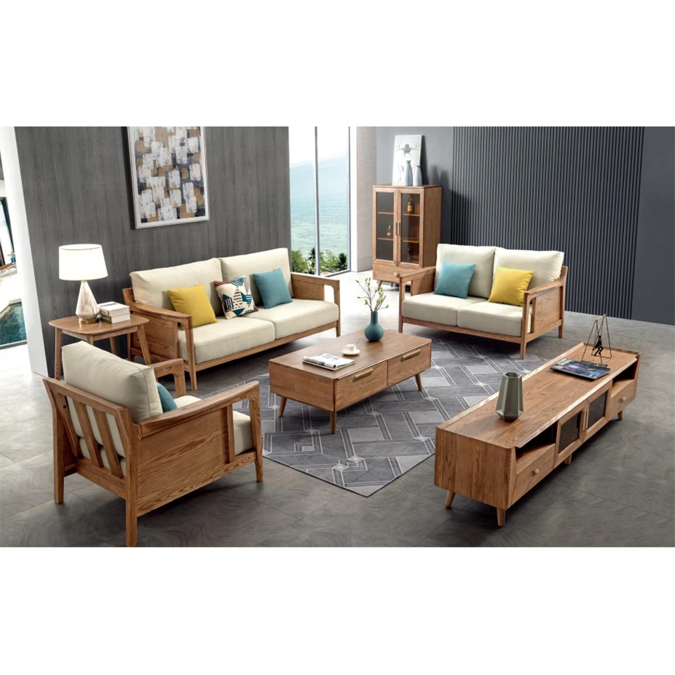 华日嘉屋白蜡木实木沙发茶几电视柜实木沙发客厅家用2024新款