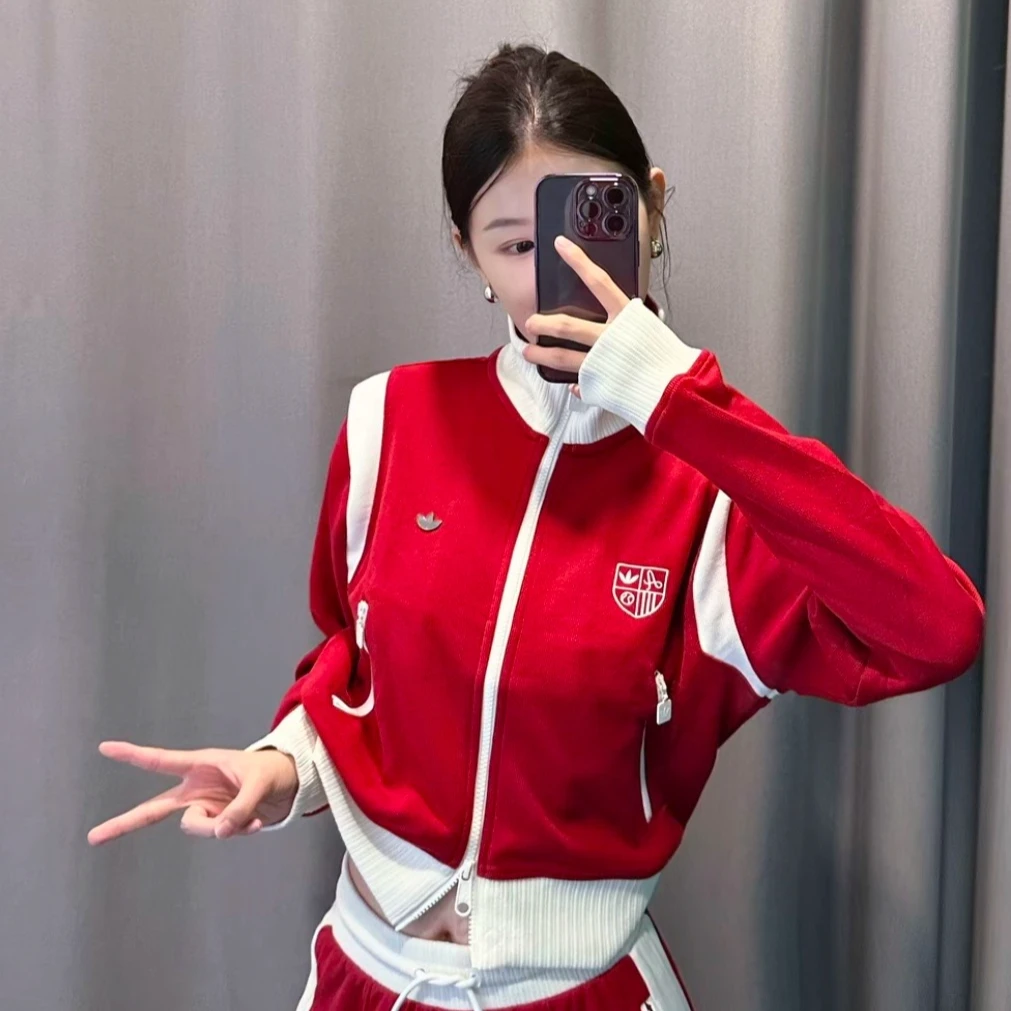 【滔搏联动】adidas阿迪达斯三叶草新款小立领流光风外套KG8221