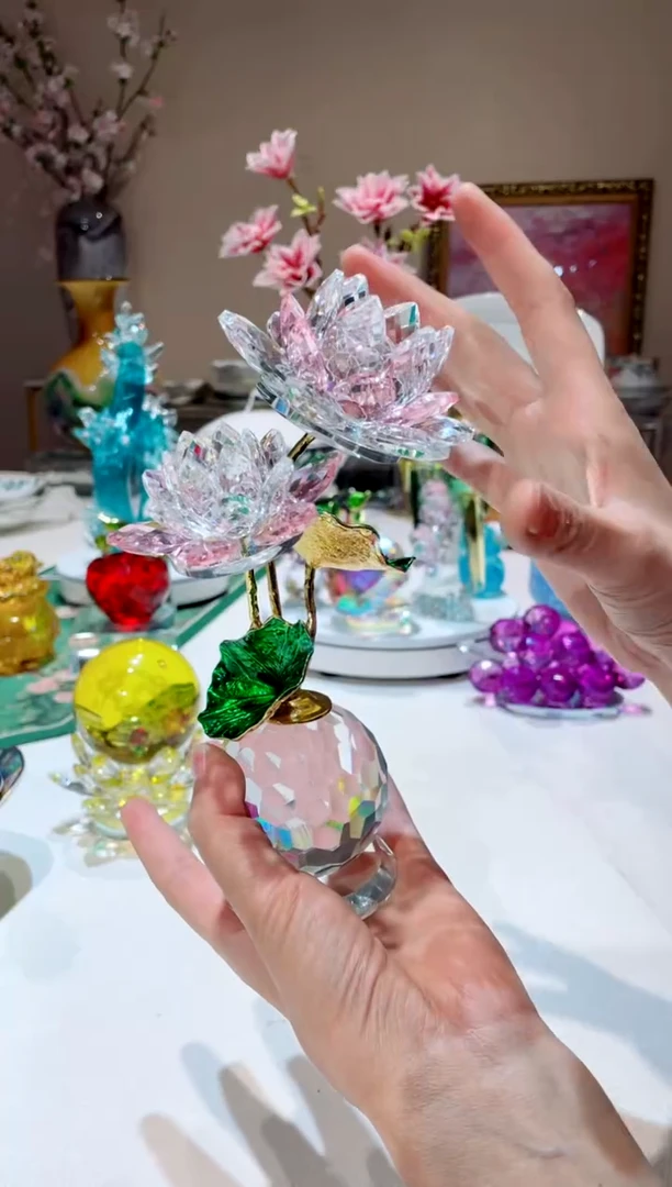 【闪购商品】琉璃手工艺品双头荷花