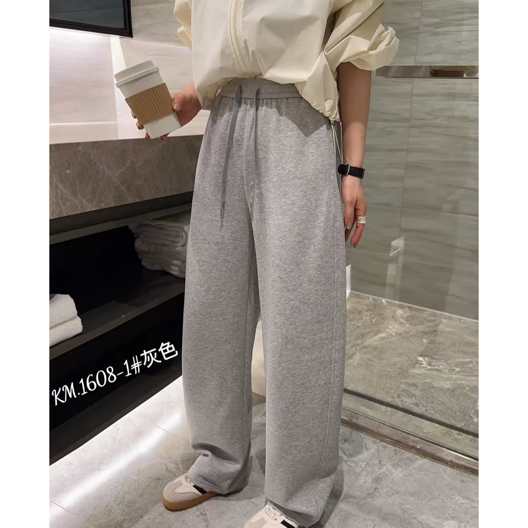 春新1608卫裤松紧腰休闲百搭弯刀裤宽松长裤显瘦洋气