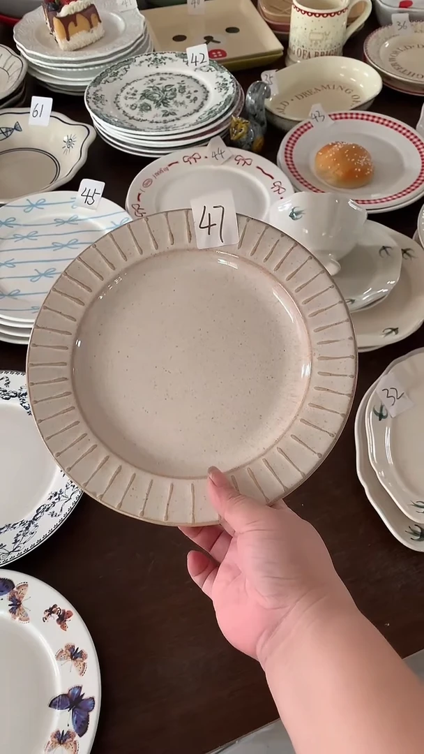 瓷茯*冰裂瑕疵8寸盘