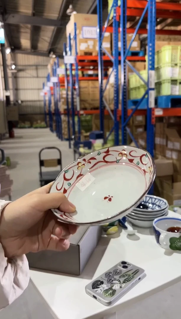瓷红绘唐草 平小钵红绘唐草 平小钵
