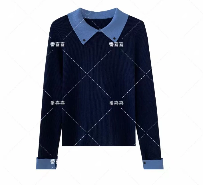 针织毛针织衫黑色钉珠显瘦针织衫高领时尚百搭打底衫AJ251103