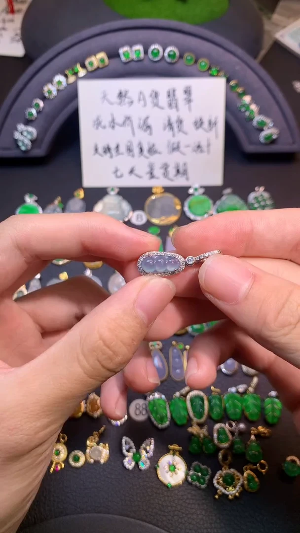 吊坠(不含链)银S925镶嵌翡翠1