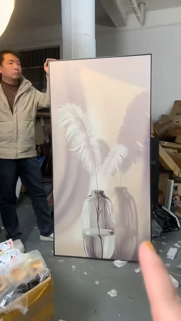 竖款f12羽毛砂岩装饰画80160