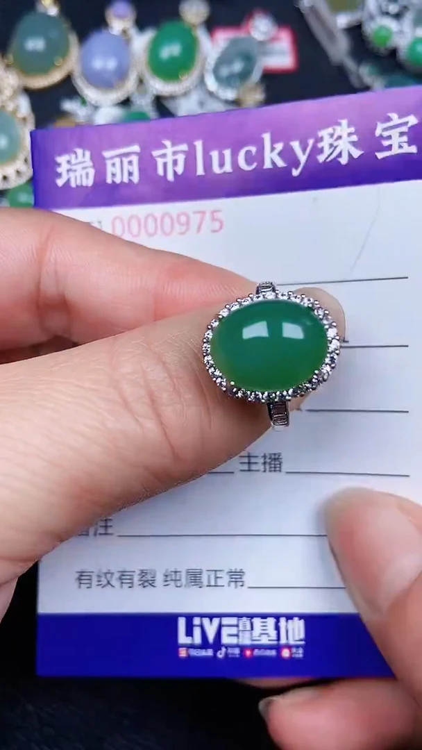 颈饰银S925镶嵌翡翠975