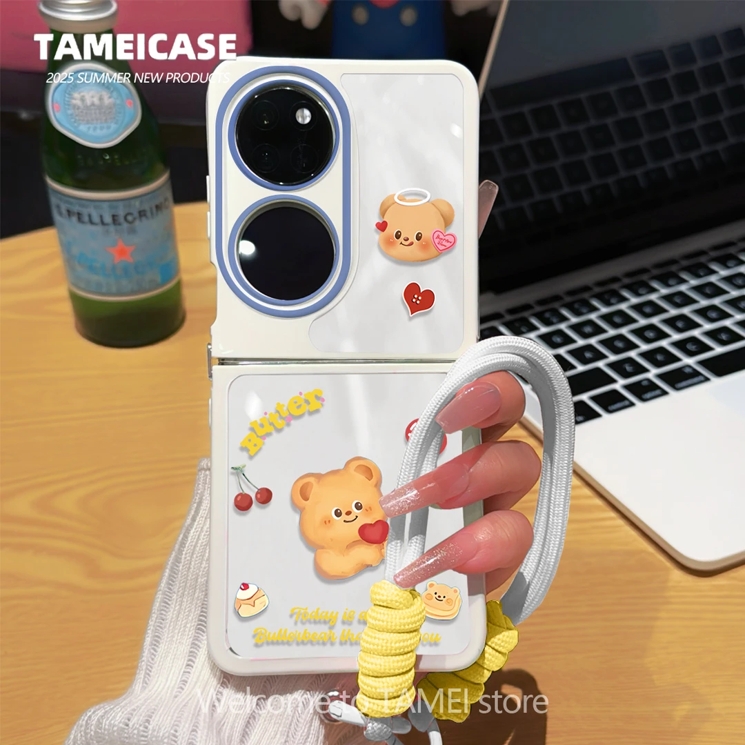 适用于华为POCKET2手机壳奶油壳FINDN3FLIP蛋糕小熊华为pocketS