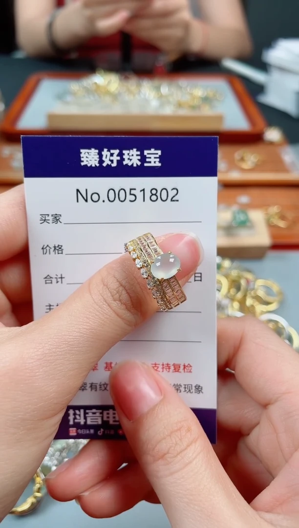 翡翠戒指银S925镶嵌·
