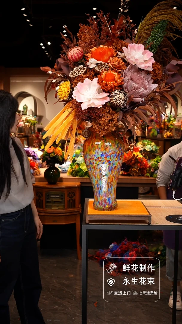 琉璃手工艺品手工花器花束空运包邮送货上门-以图片为准