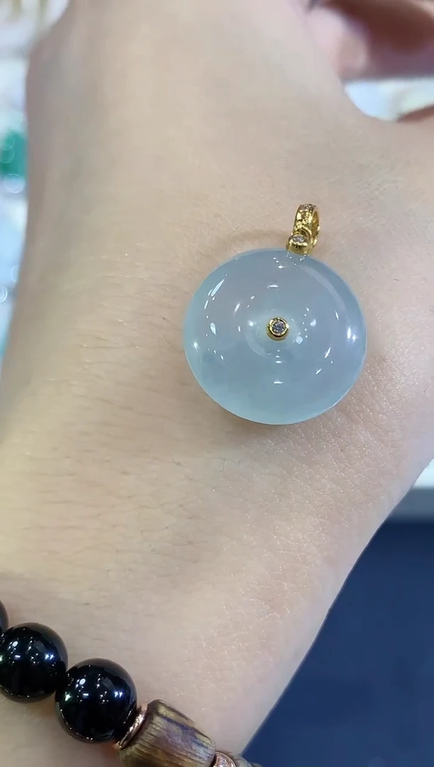 吊坠(不含链)18K金镶嵌翡翠B8