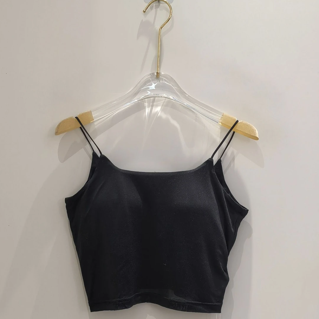 桑蚕丝文胸内衣女真丝纯色带胸垫针织打底吊带美背夏季11188