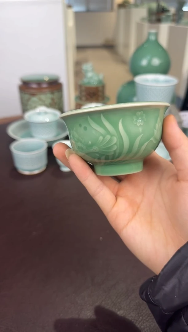 青瓷手工茶器包邮