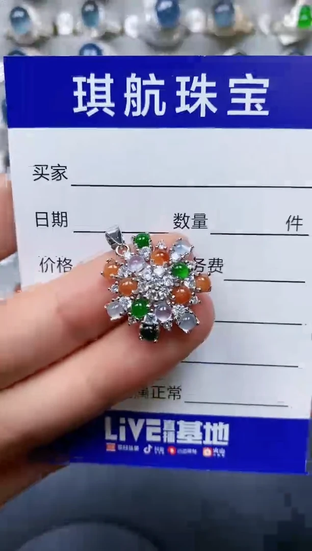 【闪购商品】翡翠颈饰银S925镶嵌0453