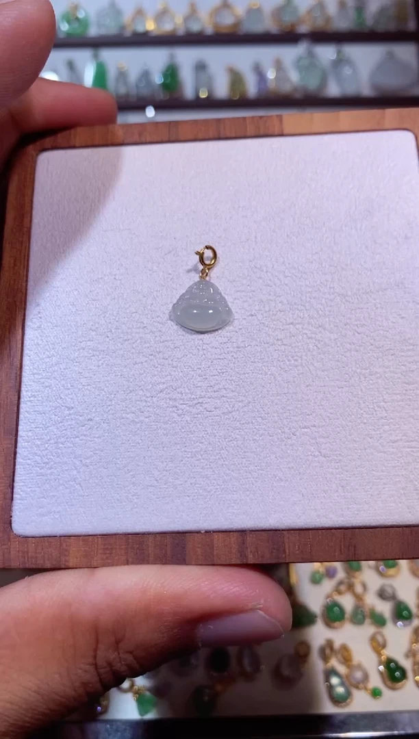 吊坠(不含链)18K金镶嵌翡翠111111