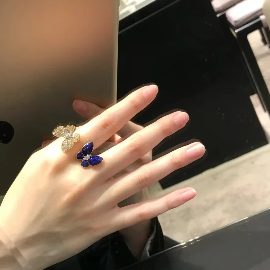 合金戒指 简约 经典 蝴蝶青金+钻戒指