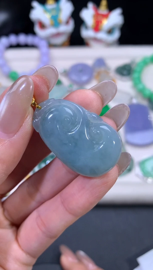 吊坠(不含链)18K金镶嵌翡翠翡翠