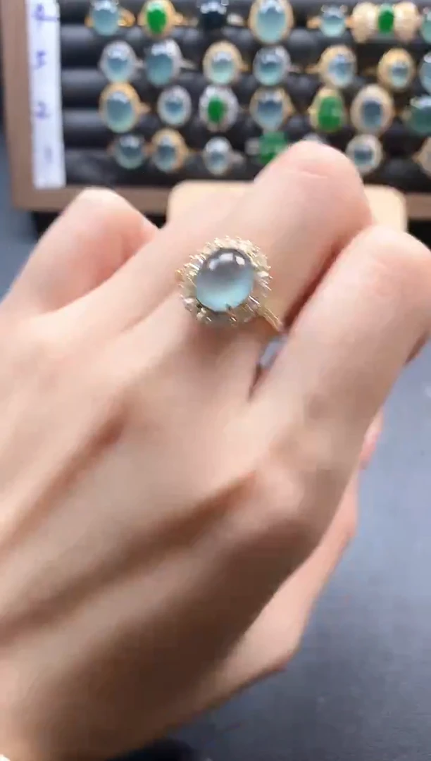 银S925镶嵌戒指翡翠51151